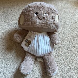 Warmies plush mushroom 13" heatable heavy weighted brown toadstool plush